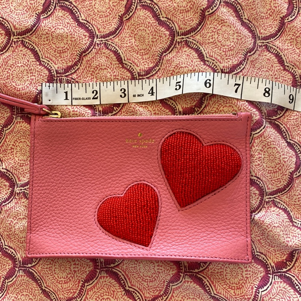 Kate spade beaded heart wristlet